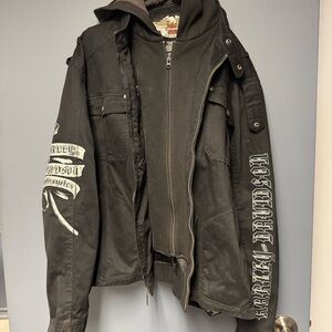 Harley-Davidson Black and Gray Military Jacket